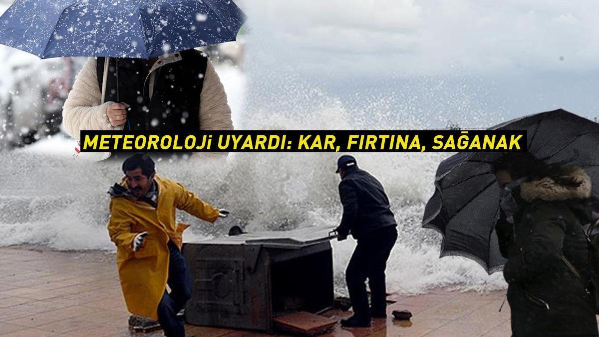 Dikkat! Meteoroloji’den peş peşe uyarı geldi: Kar, sağanak ve fırtına alarmı!